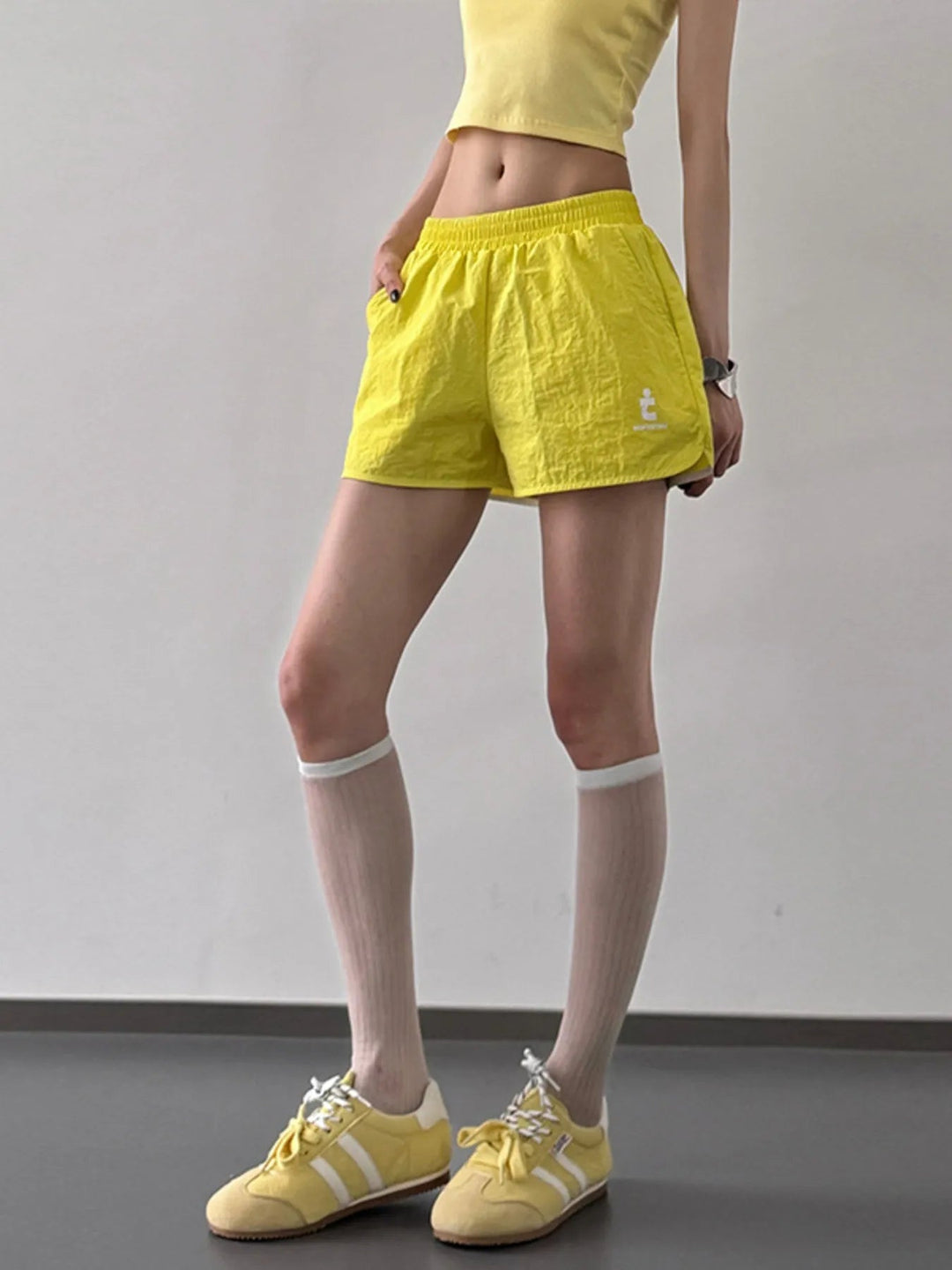 Short Femme Taille Élastique Lin et Coton 5