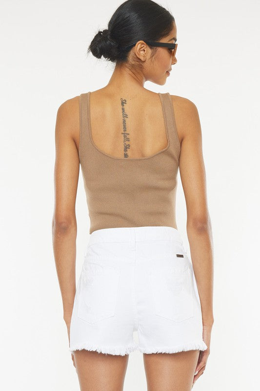 Shorts Femme Taille Haute Effilochés 4