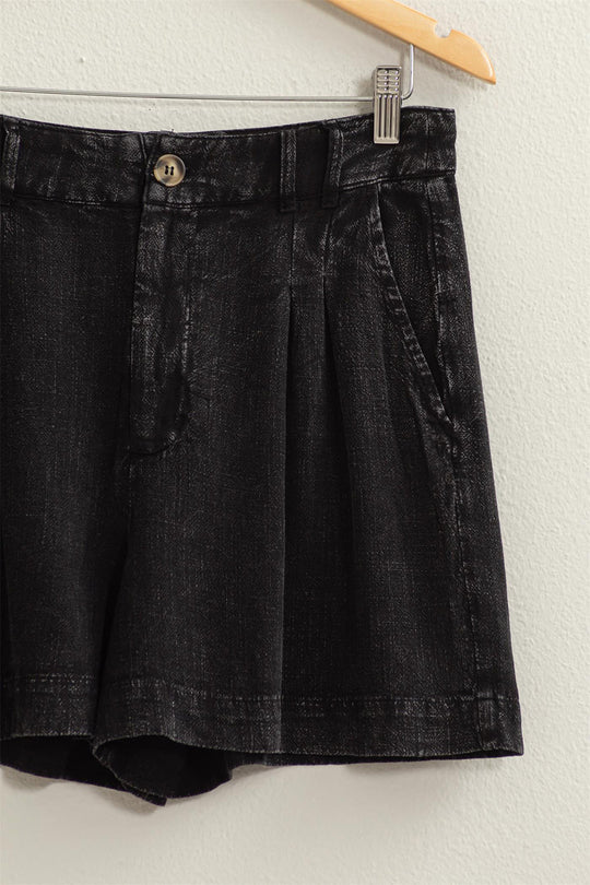 Shorts Femme Taille Haute Plissés en Lin Respirant 4