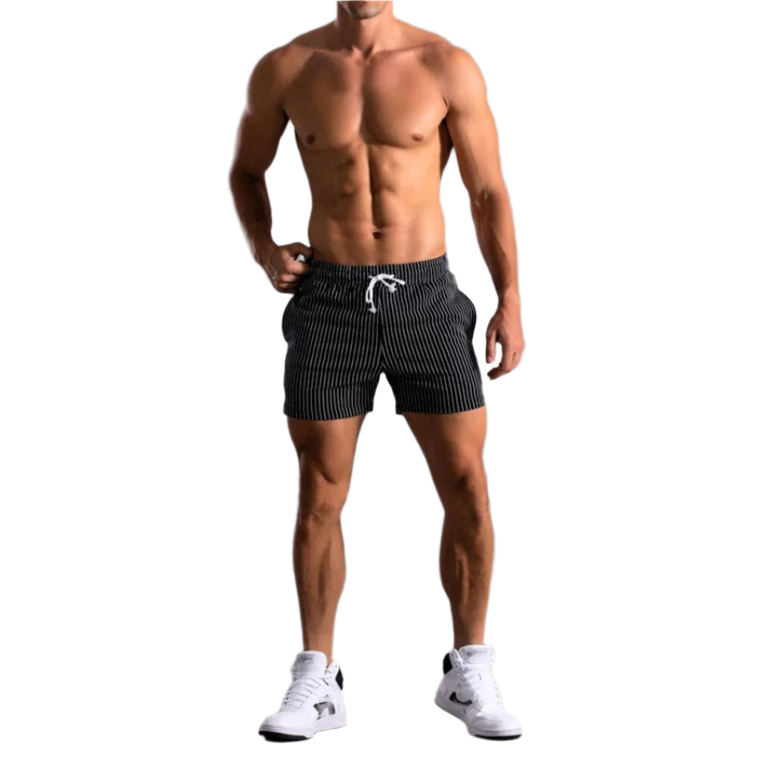 Shorts de Sport à Rayures pour Femme en Tissu Doux 0