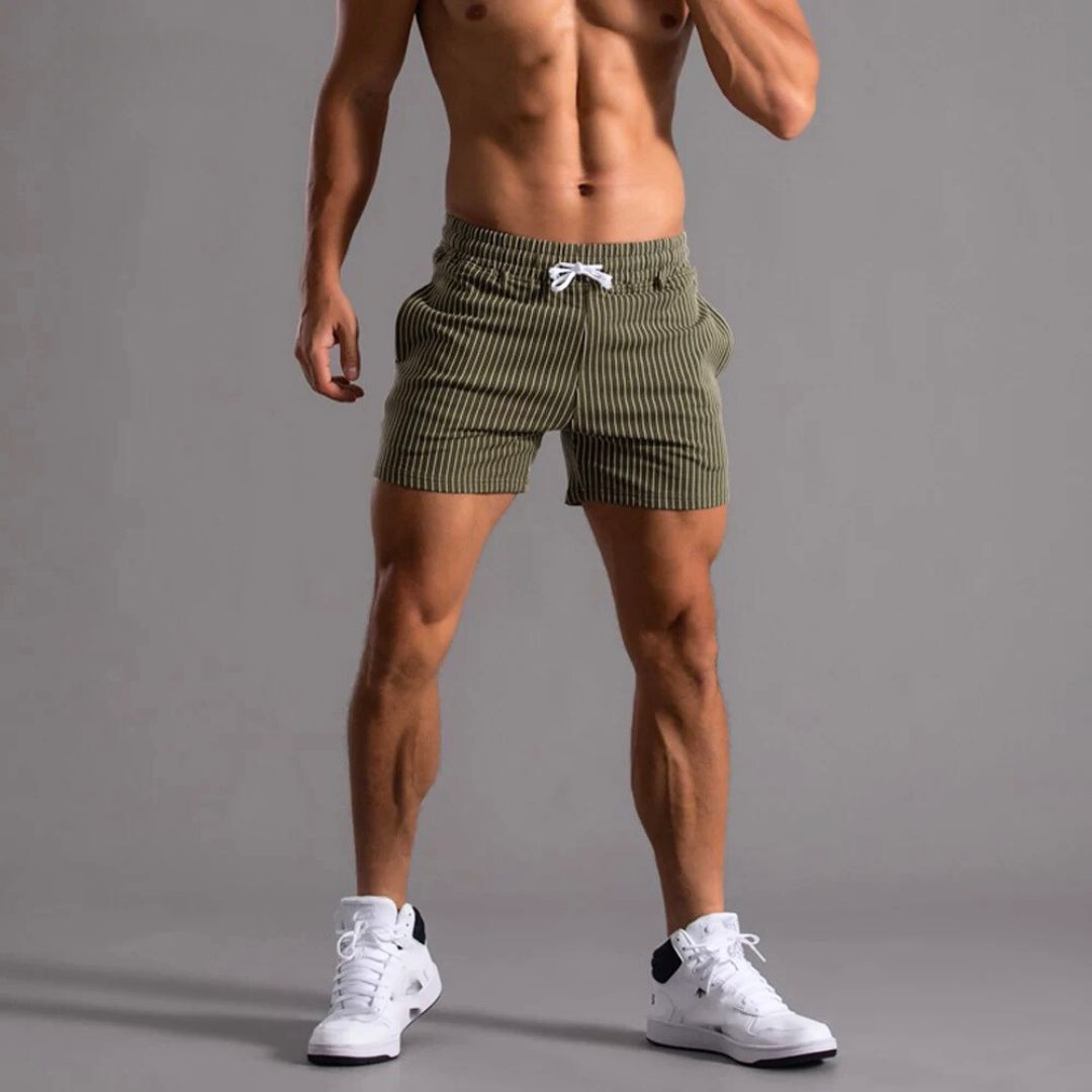 Shorts de Sport à Rayures pour Femme en Tissu Doux 1