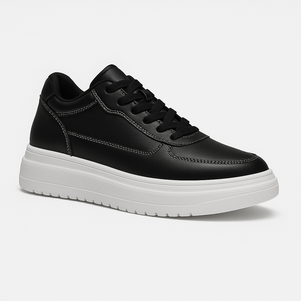 Sneakers Élevées pour Hommes en Cuir PU Minimaliste 0