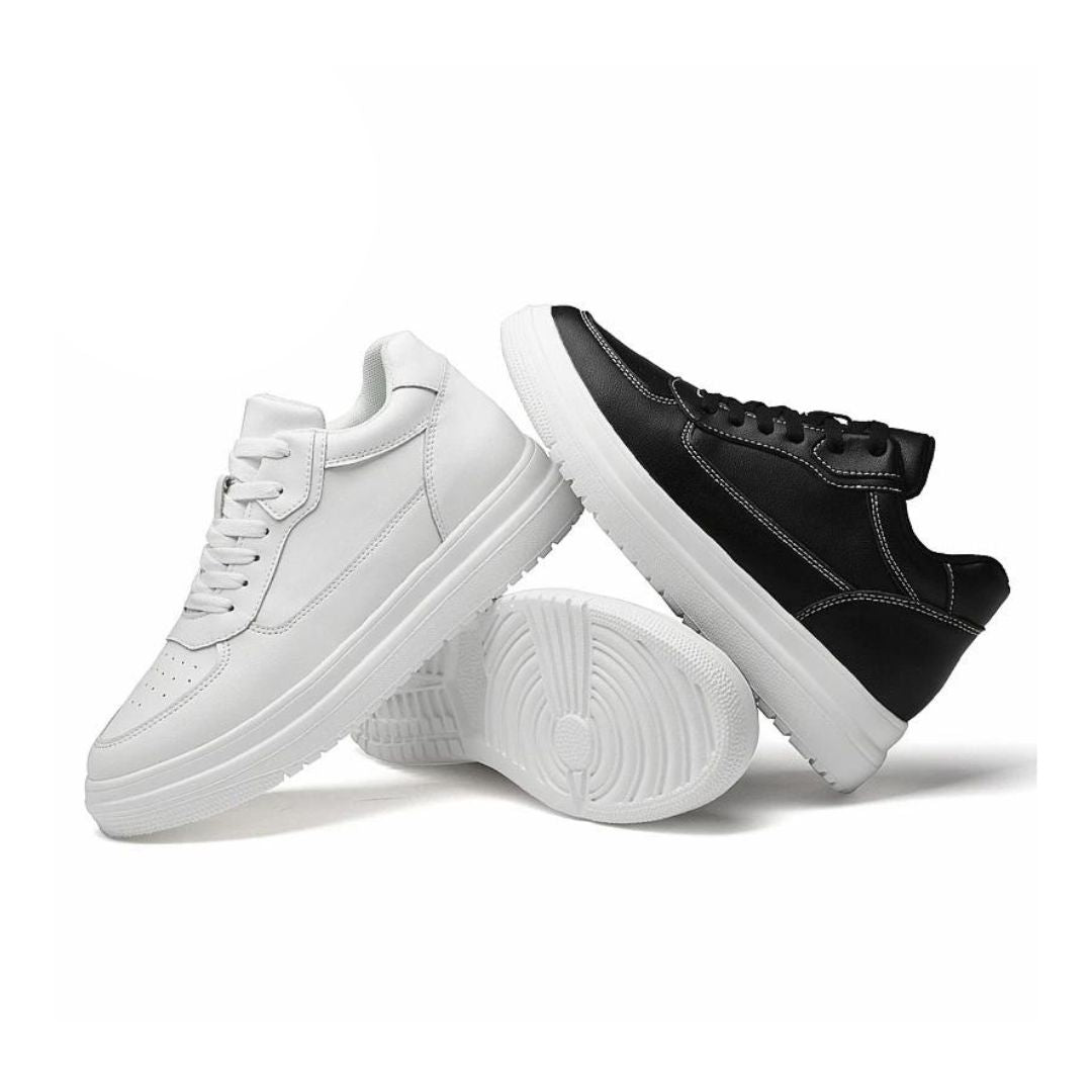 Sneakers Élevées pour Hommes en Cuir PU Minimaliste 4