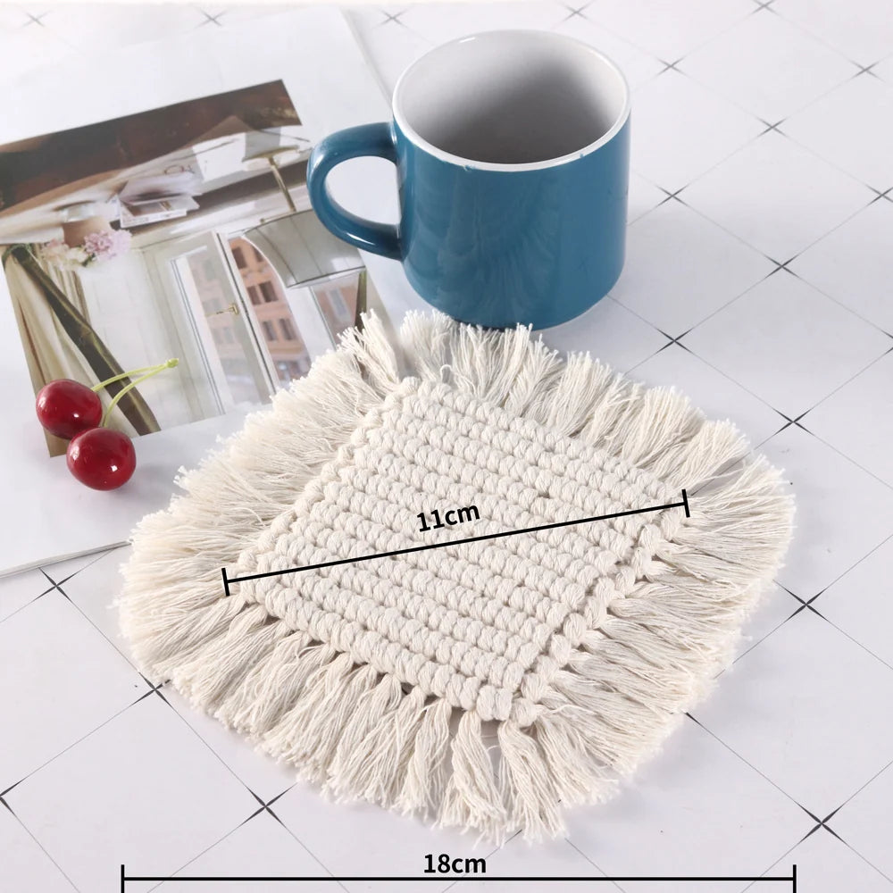 Sous-verre Femme Style Crochet à Franges 0