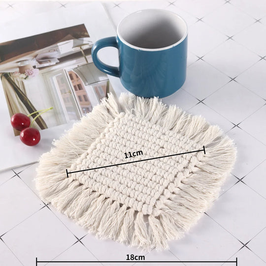 Sous-verre Femme Style Crochet à Franges 0