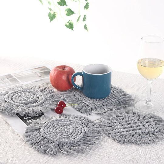 Sous-verre Femme Style Crochet à Franges 4