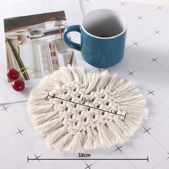 Sous-verre Femme Style Crochet à Franges 6