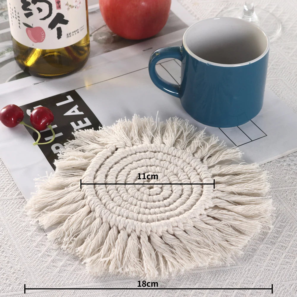 Sous-verre Femme Style Crochet à Franges 8