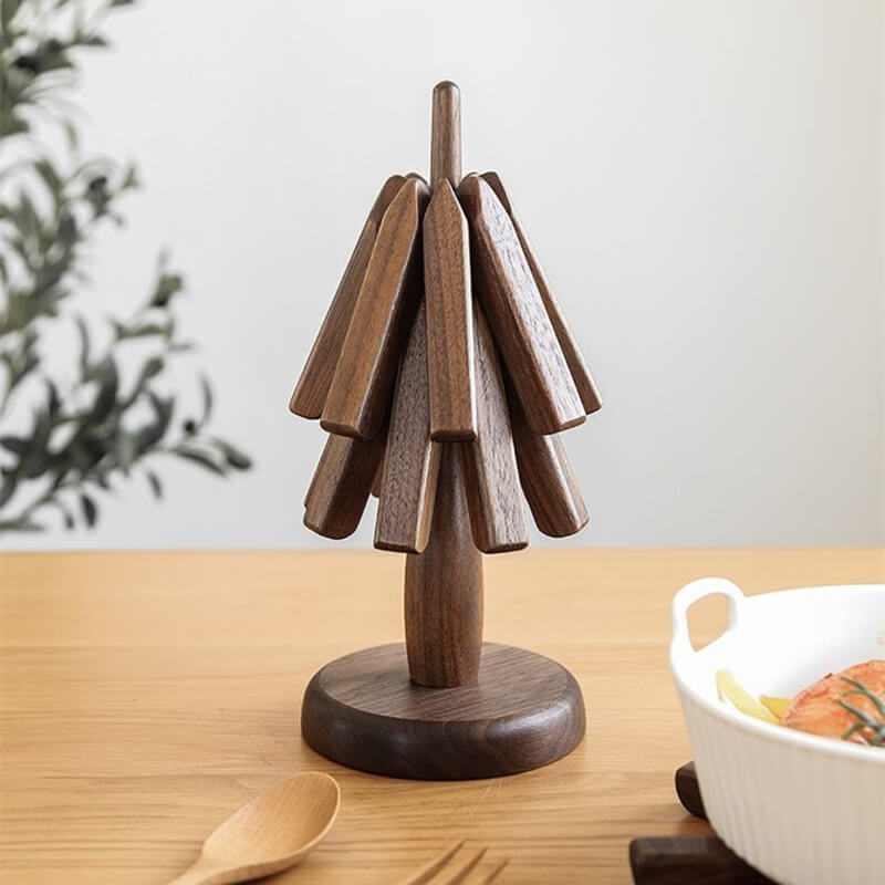 Sous Verre Design Raffiné en Noyer Noir pour Protection de Table 2