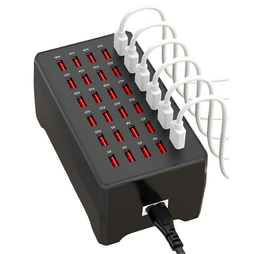 Station de Charge USB Multiports 30 Ports 150W 0