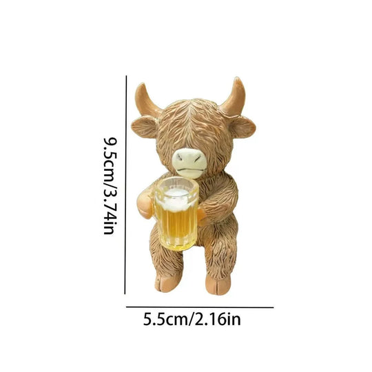 Statuette Déco Vache des Highlands Pour Intérieur et Jardin 0