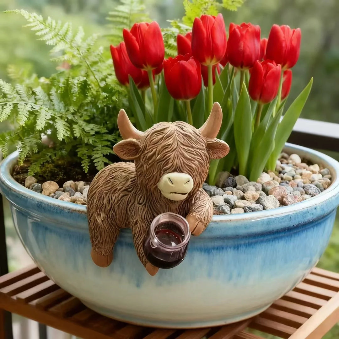 Statuette Déco Vache des Highlands Pour Intérieur et Jardin 3