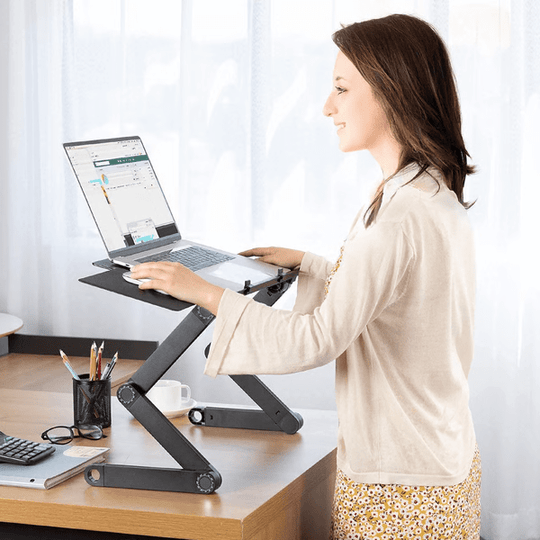 Support Ordinateur Portable Réglable 360° avec Base Robuste et Ouvertures d'Aération 0