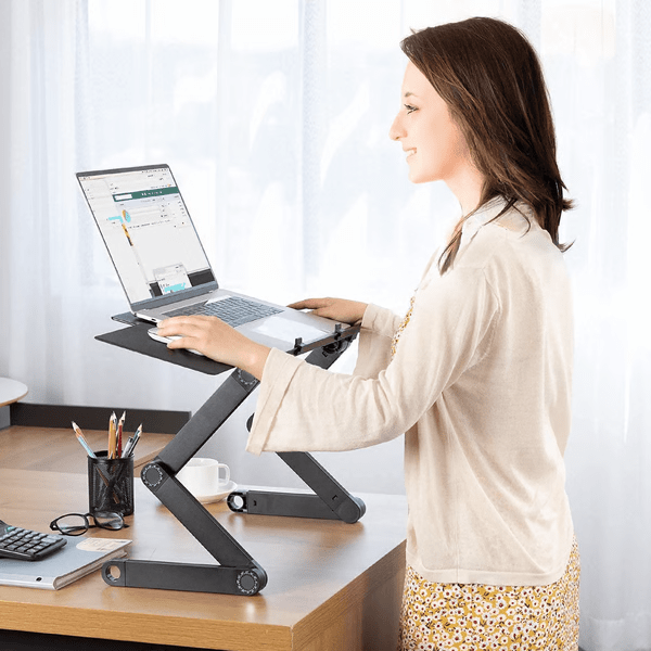 Support Ordinateur Portable Réglable 360° pour Travailler à Domicile et Bureau 0