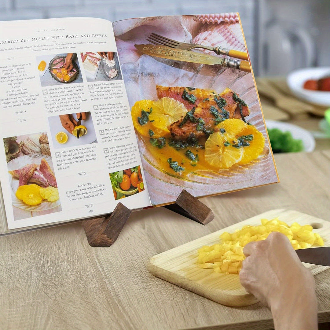 Support de Livre de Cuisine en Bois Rustique 6