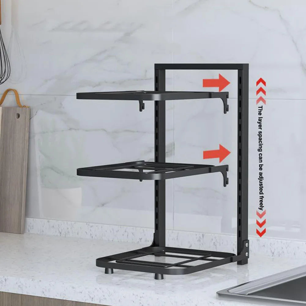 Support de rangement pour casseroles et poêles ajustable 2