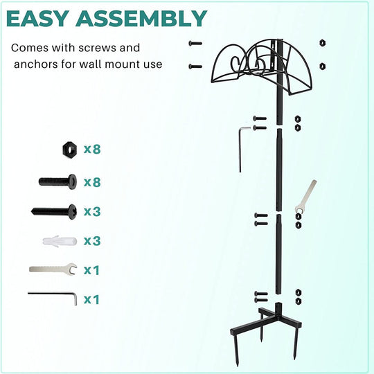 Support de tuyau d'arrosage extérieur en fer forgé décoratif pour jardin 2