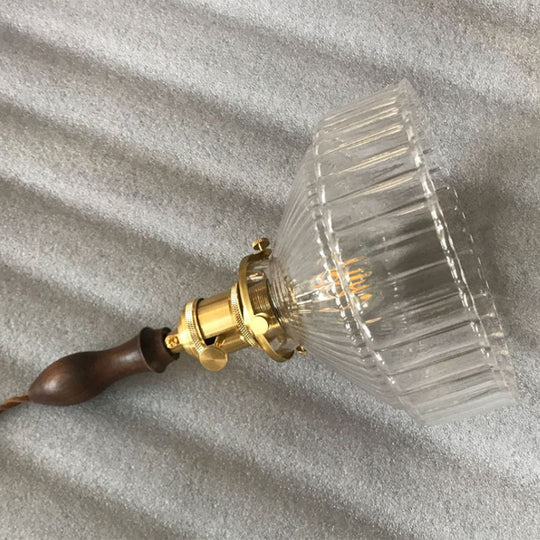 Suspension Industrielle en Verre Nervuré pour Loft 3