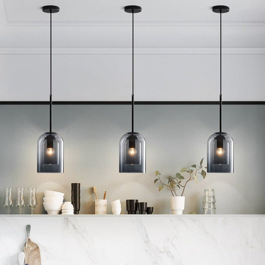 Suspension Luminaire Double Verre Design Moderne 4