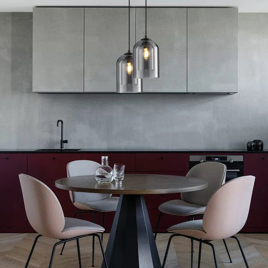 Suspension Luminaire Double Verre Design Moderne 6