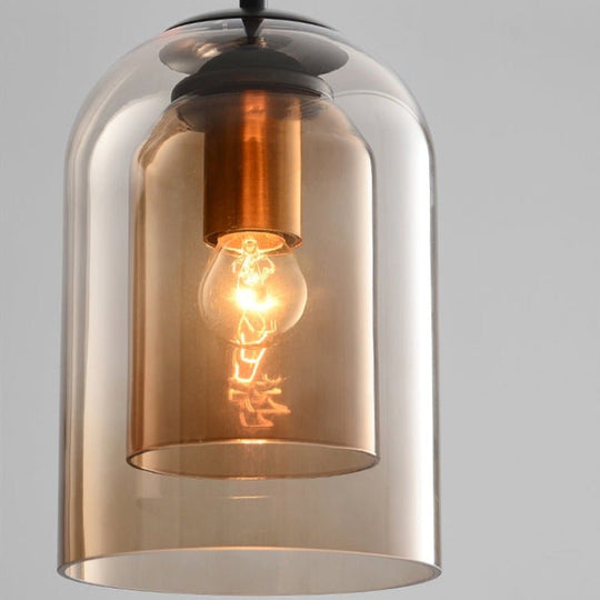 Suspension Luminaire Double Verre Design Moderne 8