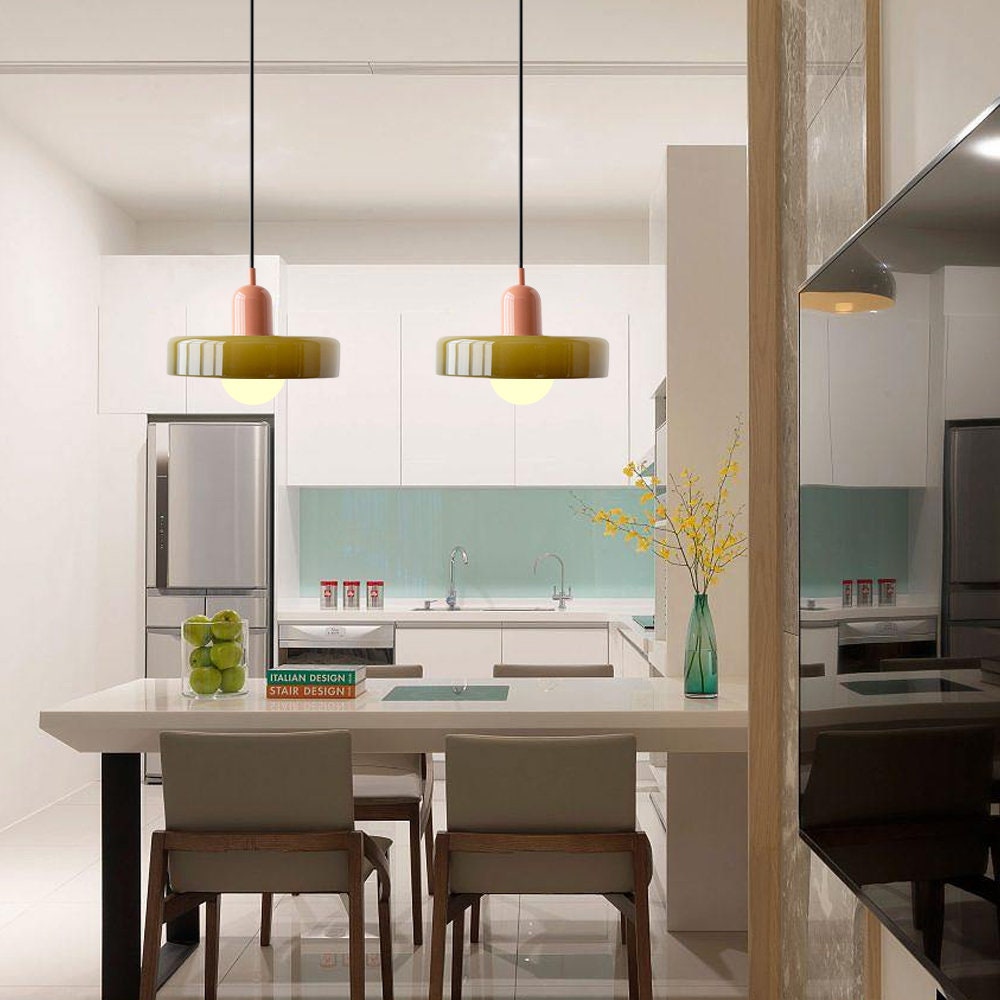 Suspension Luminaire en Verre Coloré Design Moderne 4