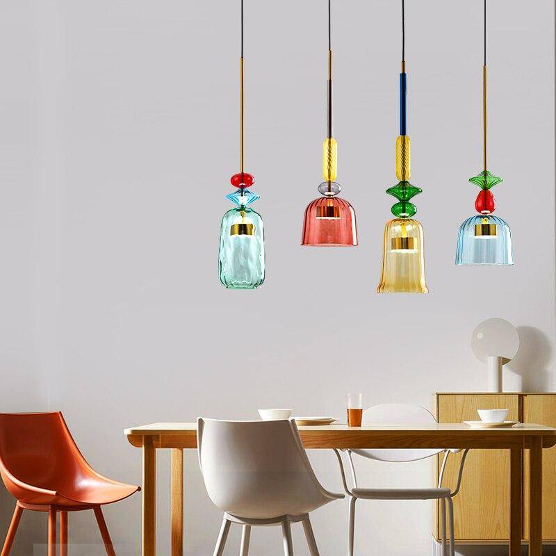 Suspension Moderne Cylindrique Colorée 2