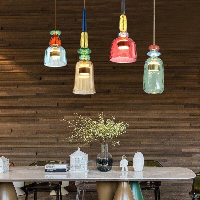Suspension Moderne Cylindrique Colorée 3