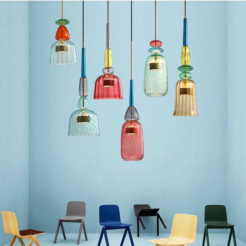 Suspension Moderne Cylindrique Colorée 4