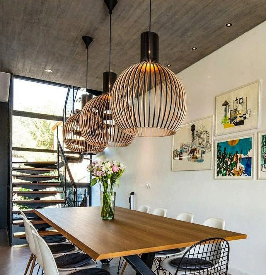 Suspension en Bois Artisanale Design Naturel 2