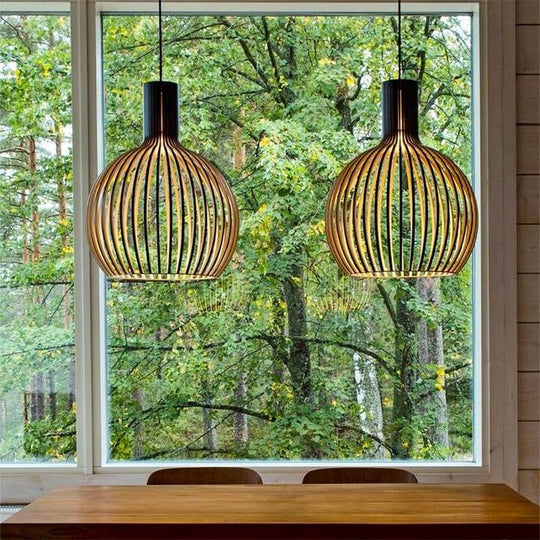 Suspension en Bois Artisanale Design Naturel 4