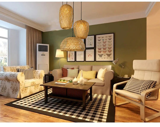 Suspension en Rotin Boho pour Intérieur 7