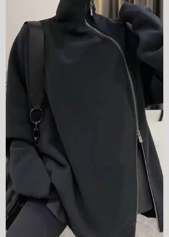 Sweat-shirt Ample à Col Roulé Ouvert pour Femme 4