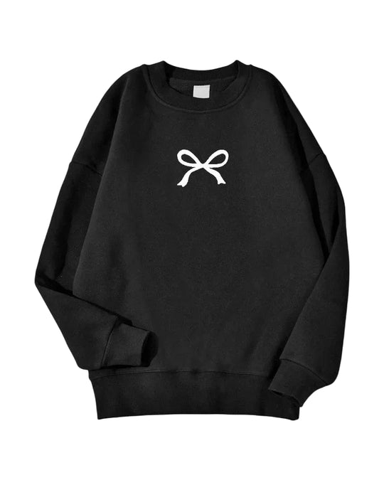 Sweat-shirt Femme Surdimensionné à Imprimé Nœud 0