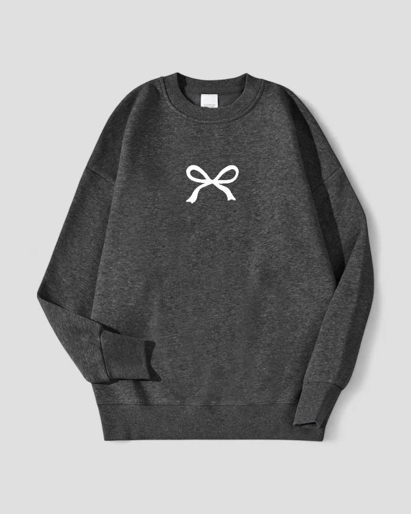 Sweat-shirt Femme Surdimensionné à Imprimé Nœud 1