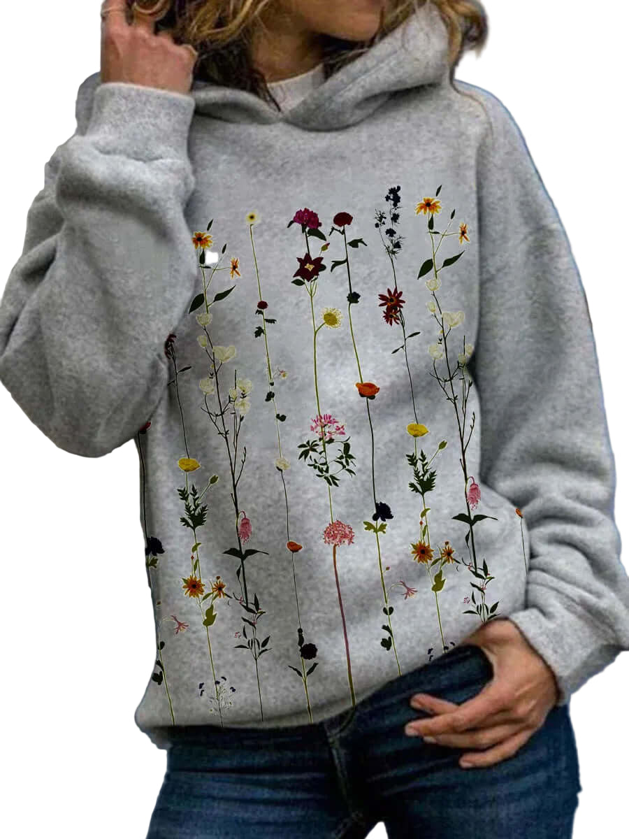 Sweat à Capuche Femme Imprimé Floral 0