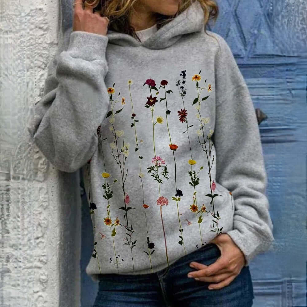 Sweat à Capuche Femme Imprimé Floral 1