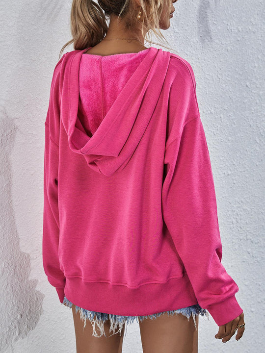 Sweat à Capuche à Épaules Tombantes en Polyester 1