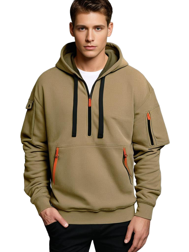Sweat à Capuche pour Hommes - Coupe Décontractée avec Détails Utilitaires 0