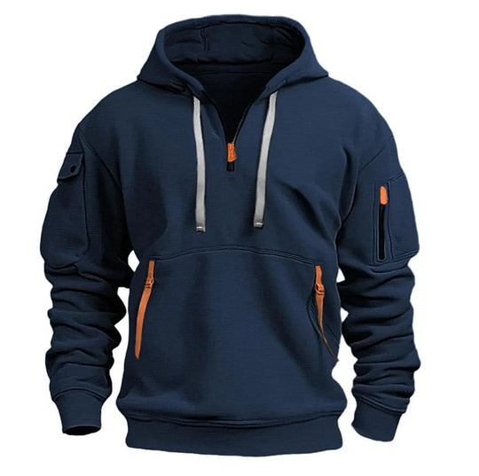 Sweat à capuche multipoches pour homme 2