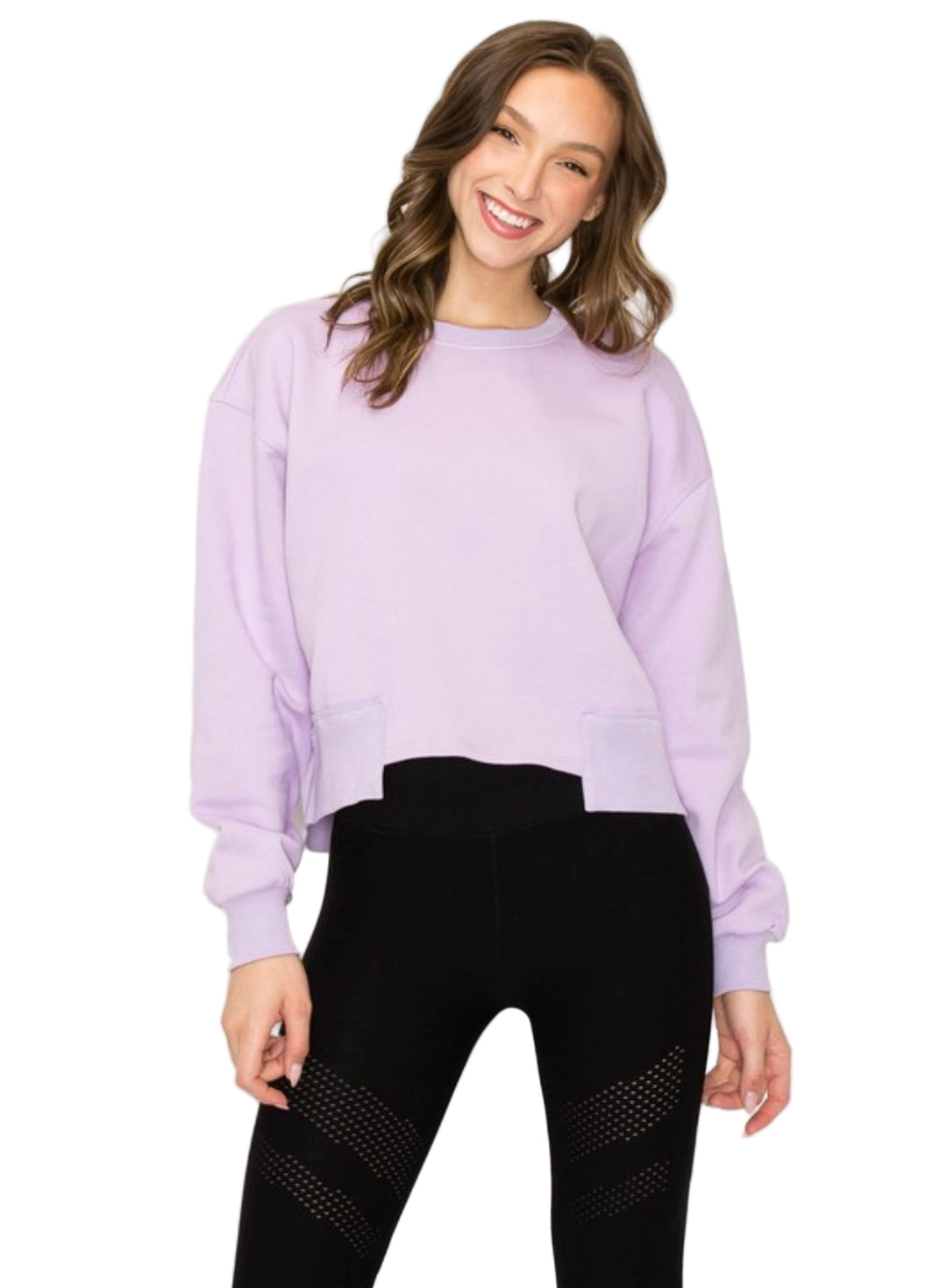 Sweatshirt Court Oversized pour Femme en Coton 0