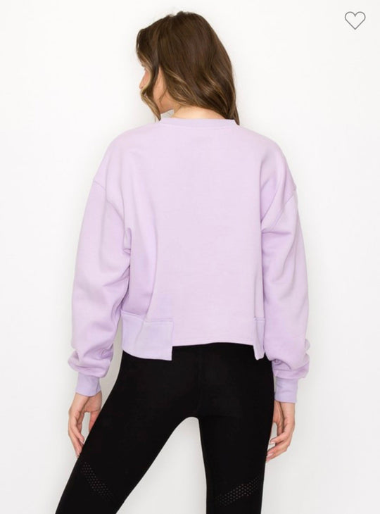 Sweatshirt Court Oversized pour Femme en Coton 1