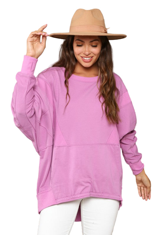 Sweatshirt Femme Contrasté en Terry Français 0