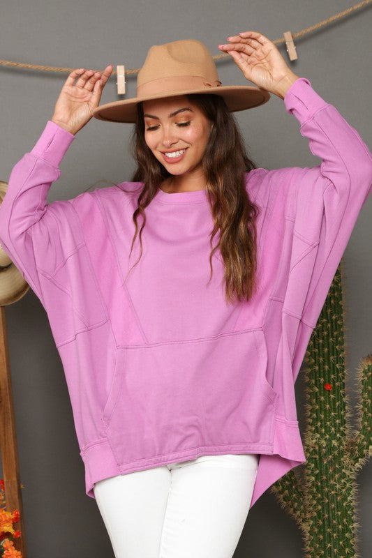 Sweatshirt Femme Contrasté en Terry Français 1