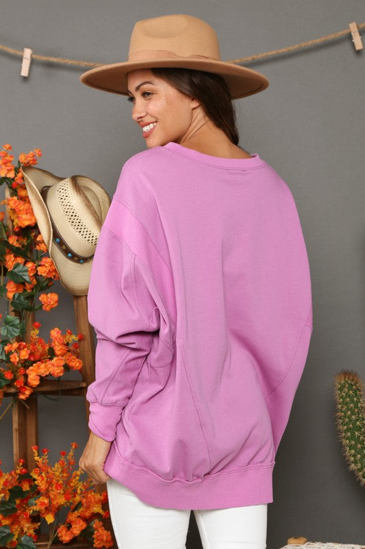 Sweatshirt Femme Contrasté en Terry Français 2