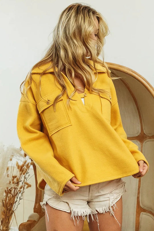 Sweatshirt à Col Fleece pour Femme avec Poches Rabat 4