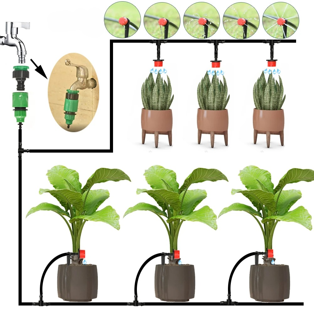 Système d'Arrosage Automatique Goutte à Goutte avec Minuterie Programmable pour Jardin 1
