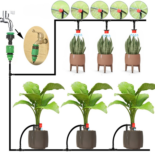 Système d'Arrosage Automatique Goutte à Goutte avec Minuterie Programmable pour Jardin 1