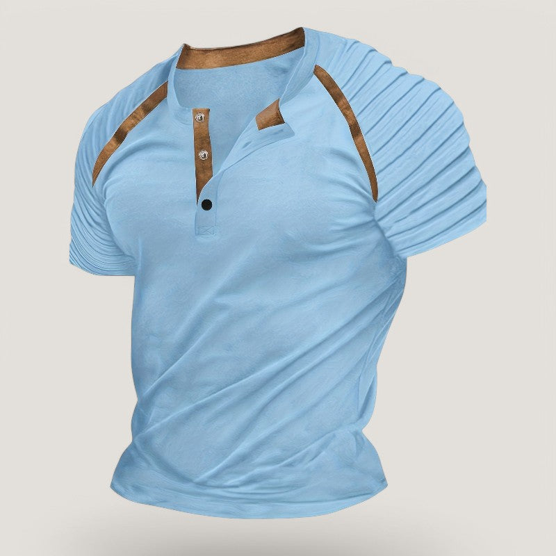 T-Shirt Homme Casual à Rayures Été Polyester Manches Raglan 1