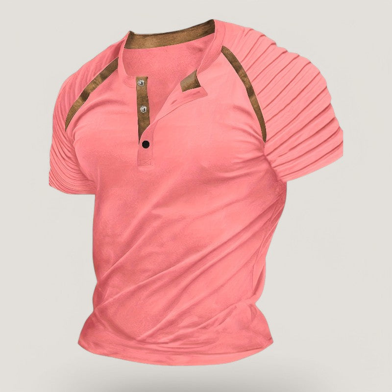 T-Shirt Homme Casual à Rayures Été Polyester Manches Raglan 3